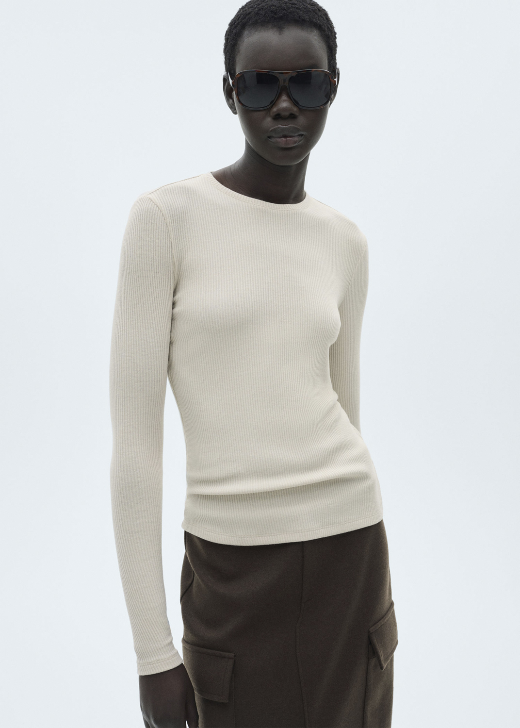 Ribbed Knit Tshirt