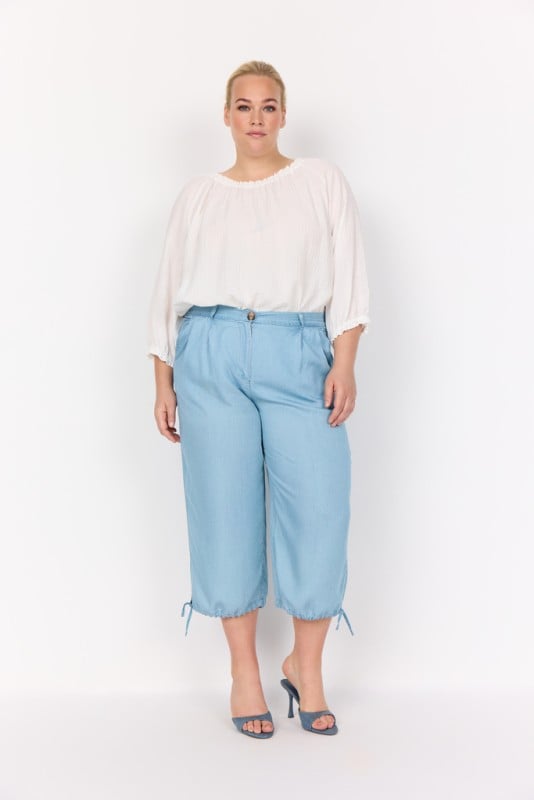 Curvy Waflora 10 Bukser Lys Denim