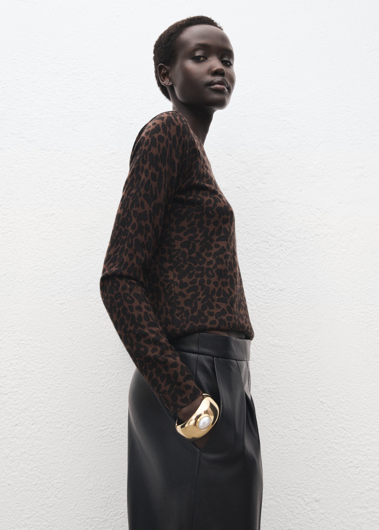 Ribbed Leopardprint Sweater