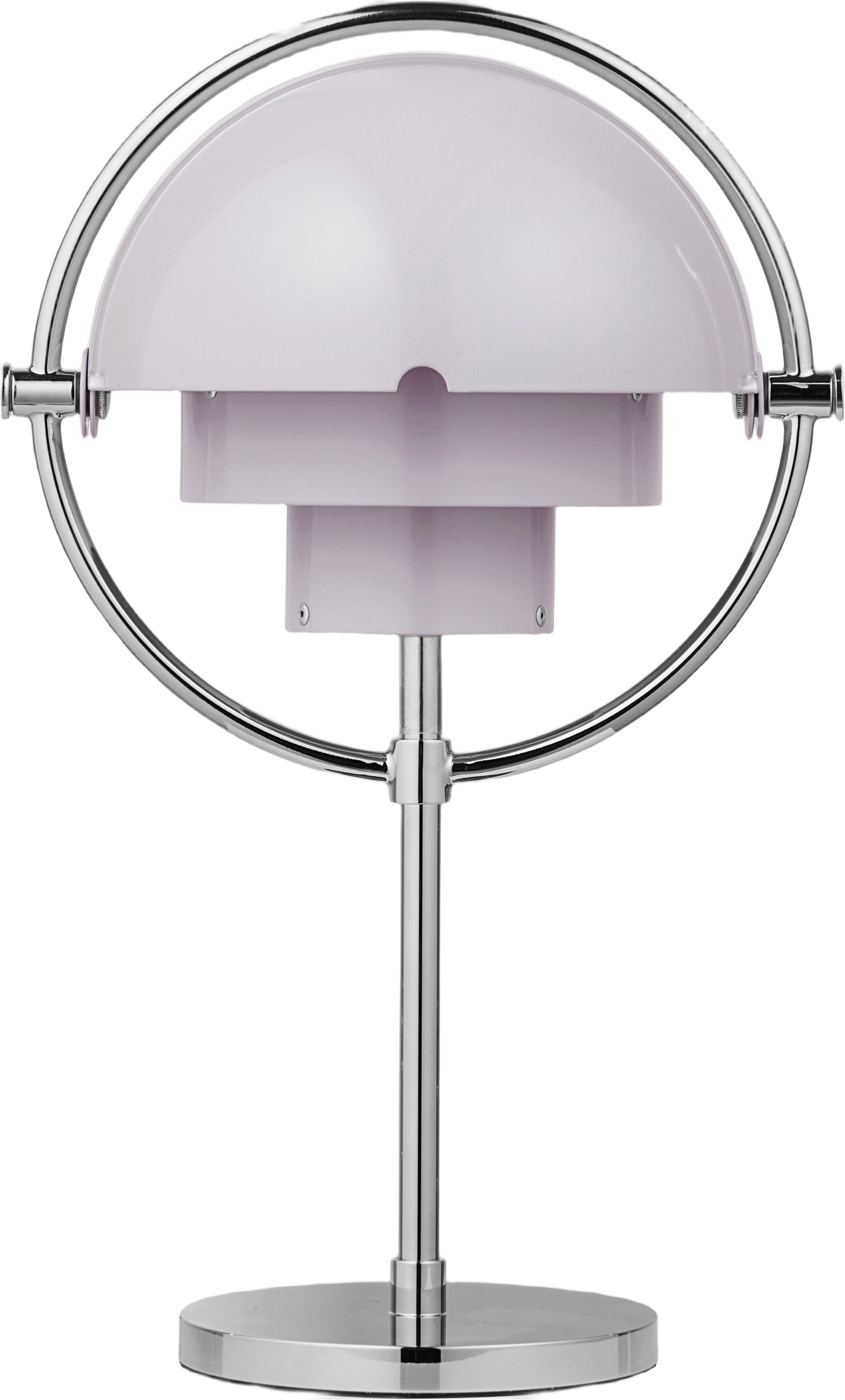 Multilite Portable Lamp, EU Base: Chrome, Shade: Pale Lilac