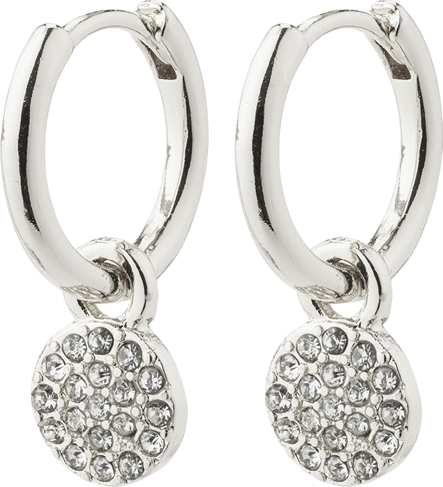 Chayenne Recycled Crystal Hoop Earrings Silverplated