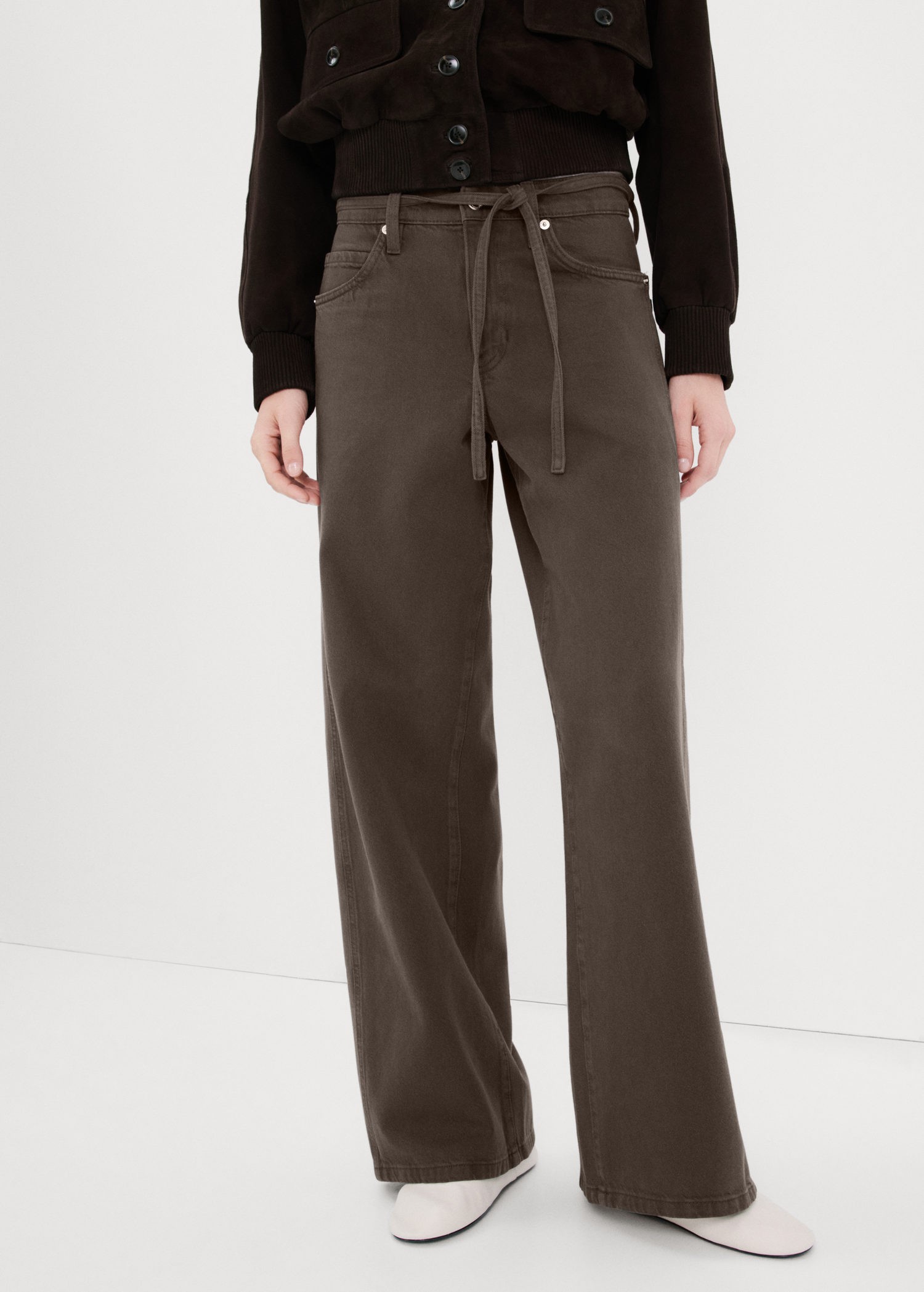 Wideleg Jeans With Drawstring