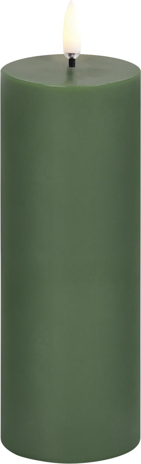 LED Pillar Candle, Olive Green, Smooth, 5,8x15,2 cm - DKK 189