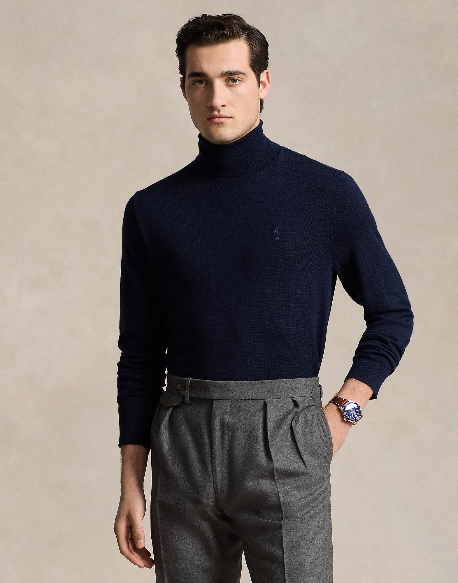 Washable Wool Turtleneck Sweater