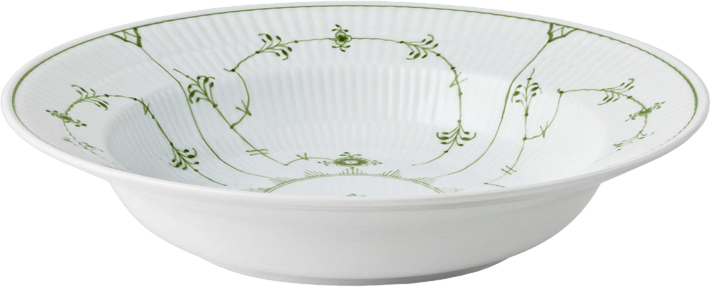 Green Fluted Pl Deep Plate 23cm