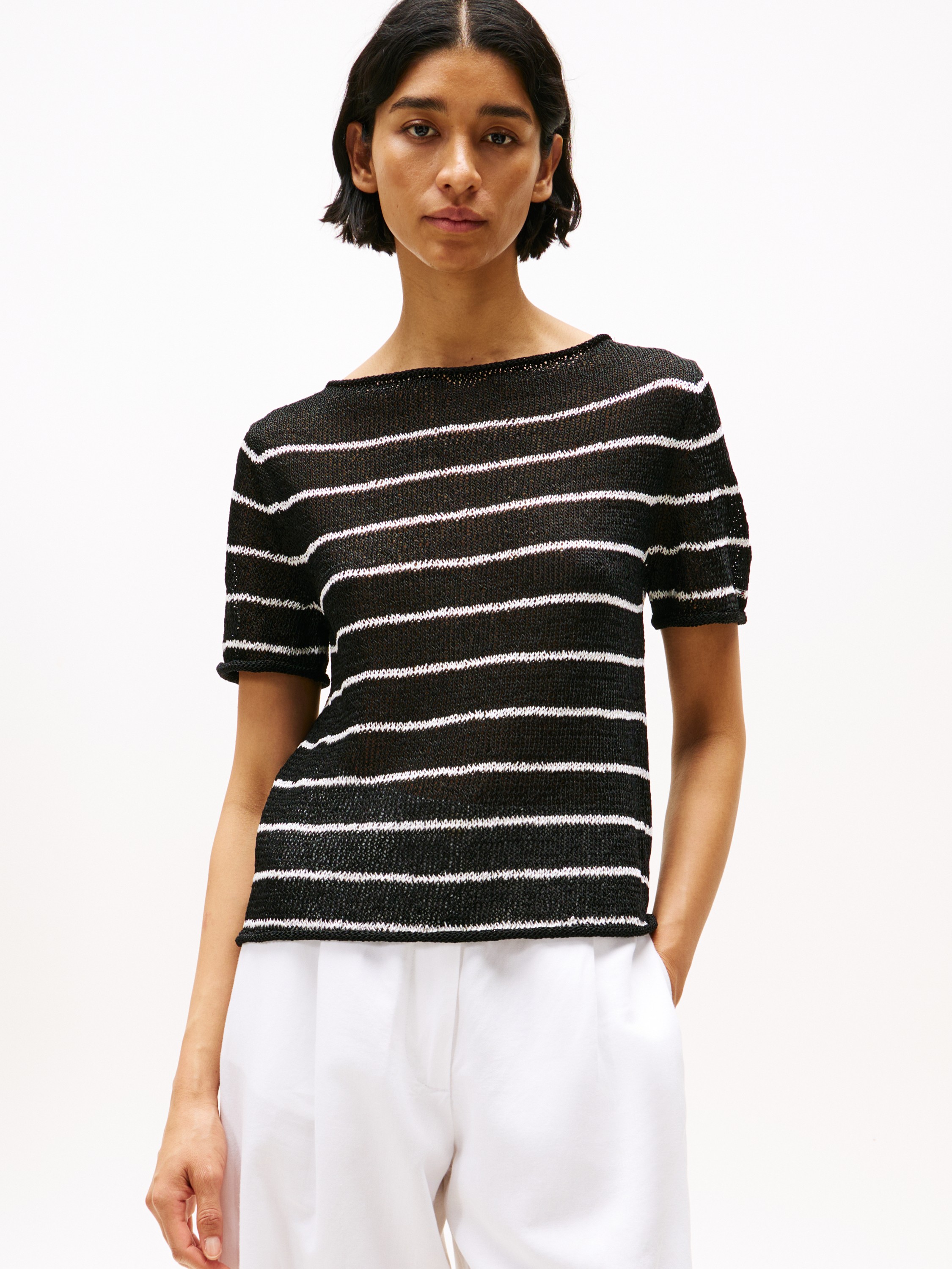 Textured Rayon S/S Opennk SWT