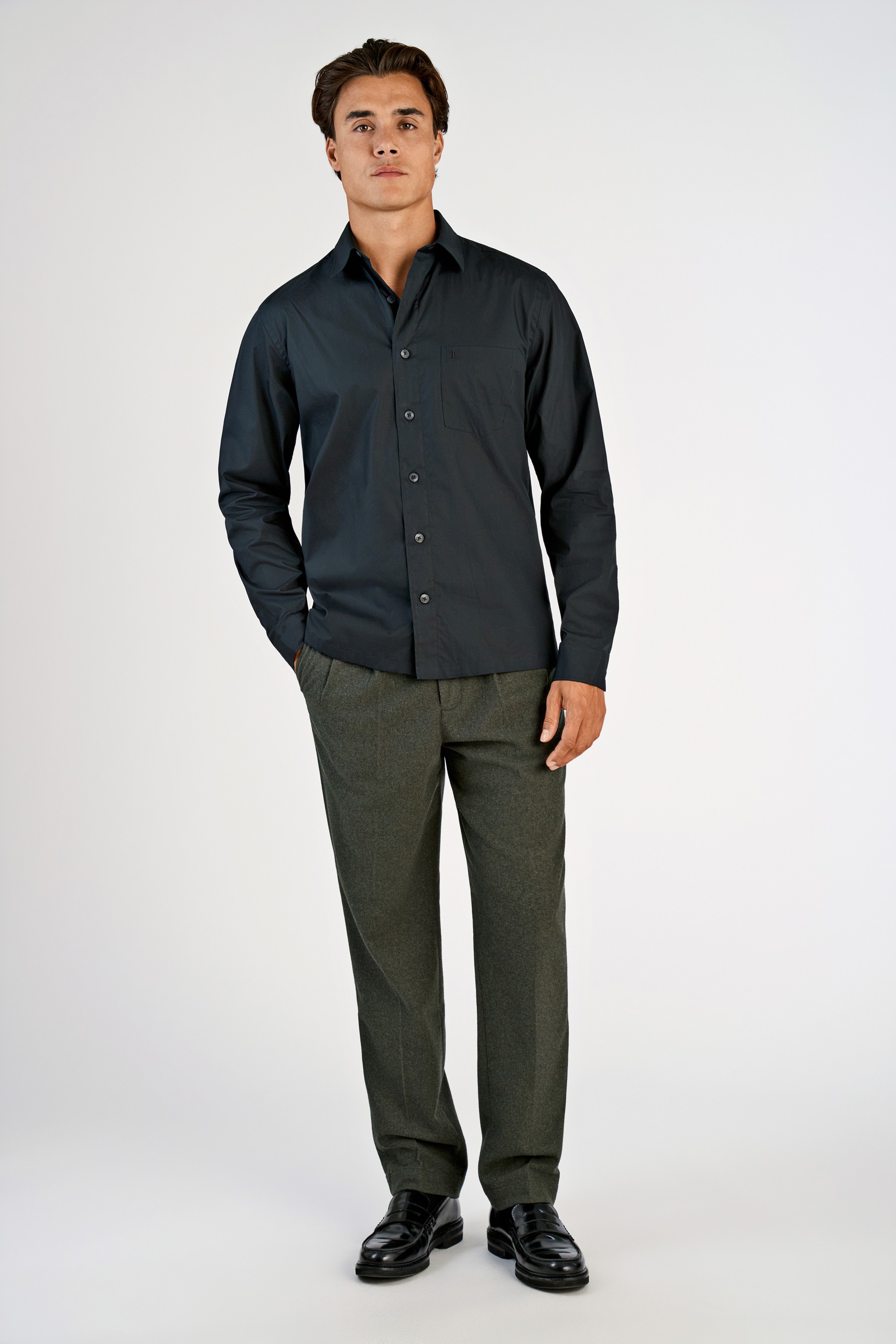 Straight Hemline Shirt L/S