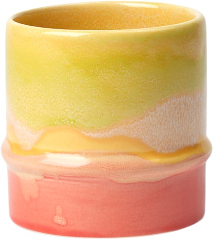 Poppery Krus 36 cl Yellow/apple Green/pink