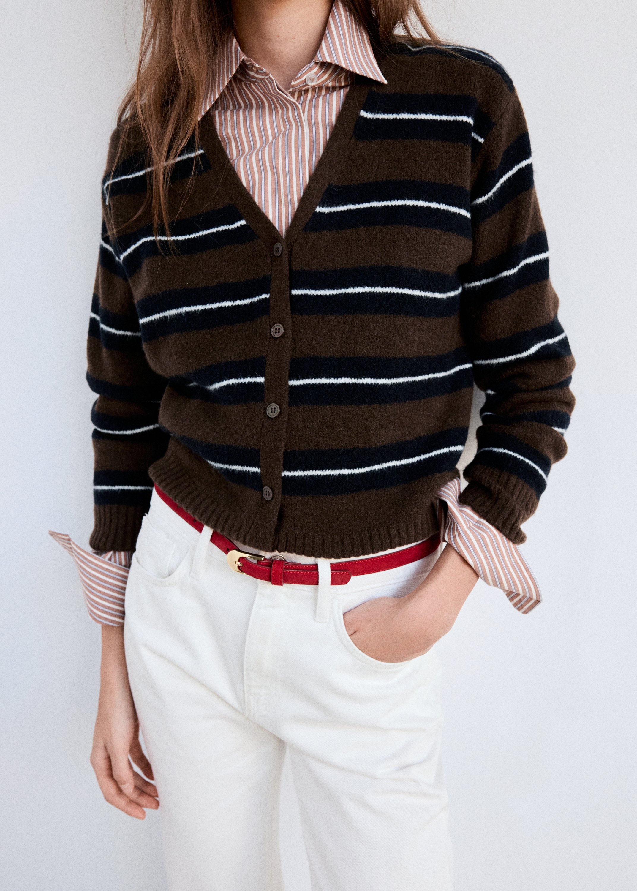 Stripped Knit Cardigan