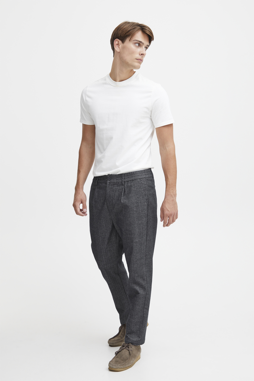 Cfmarc Herringbone Pants With Pleat