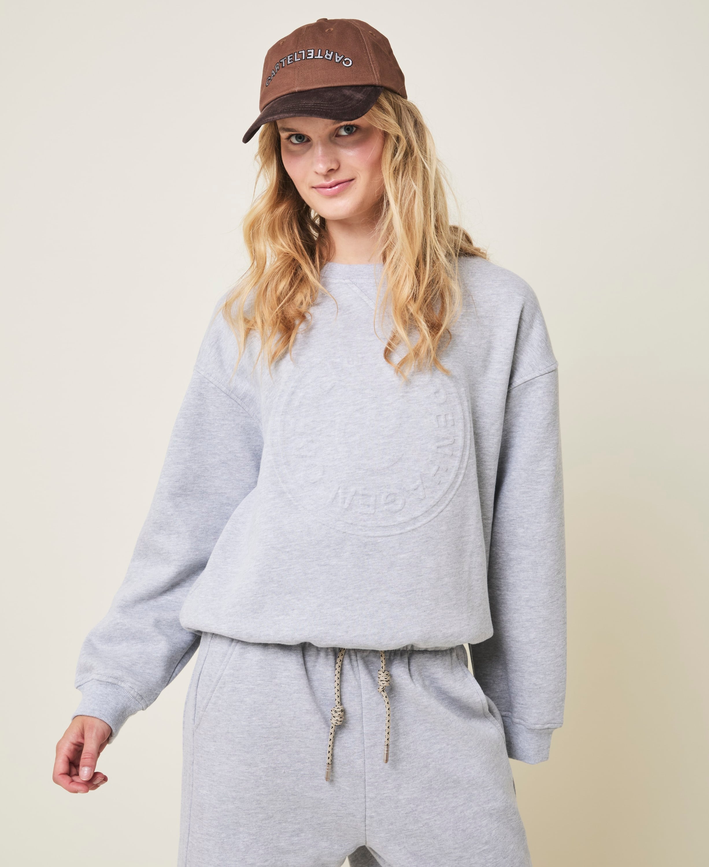 Angel Sweatshirt med Præget Logo Grey Melange