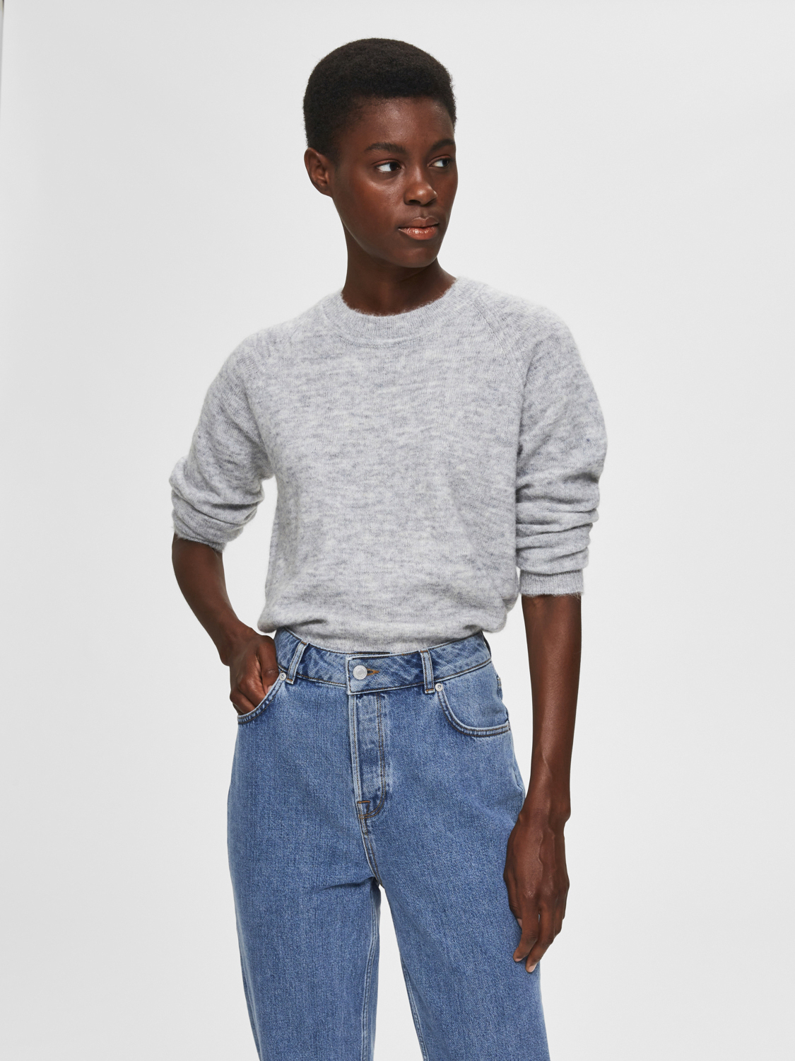 Slflulu LS Alpaca Blend Knit Oneck Noos
