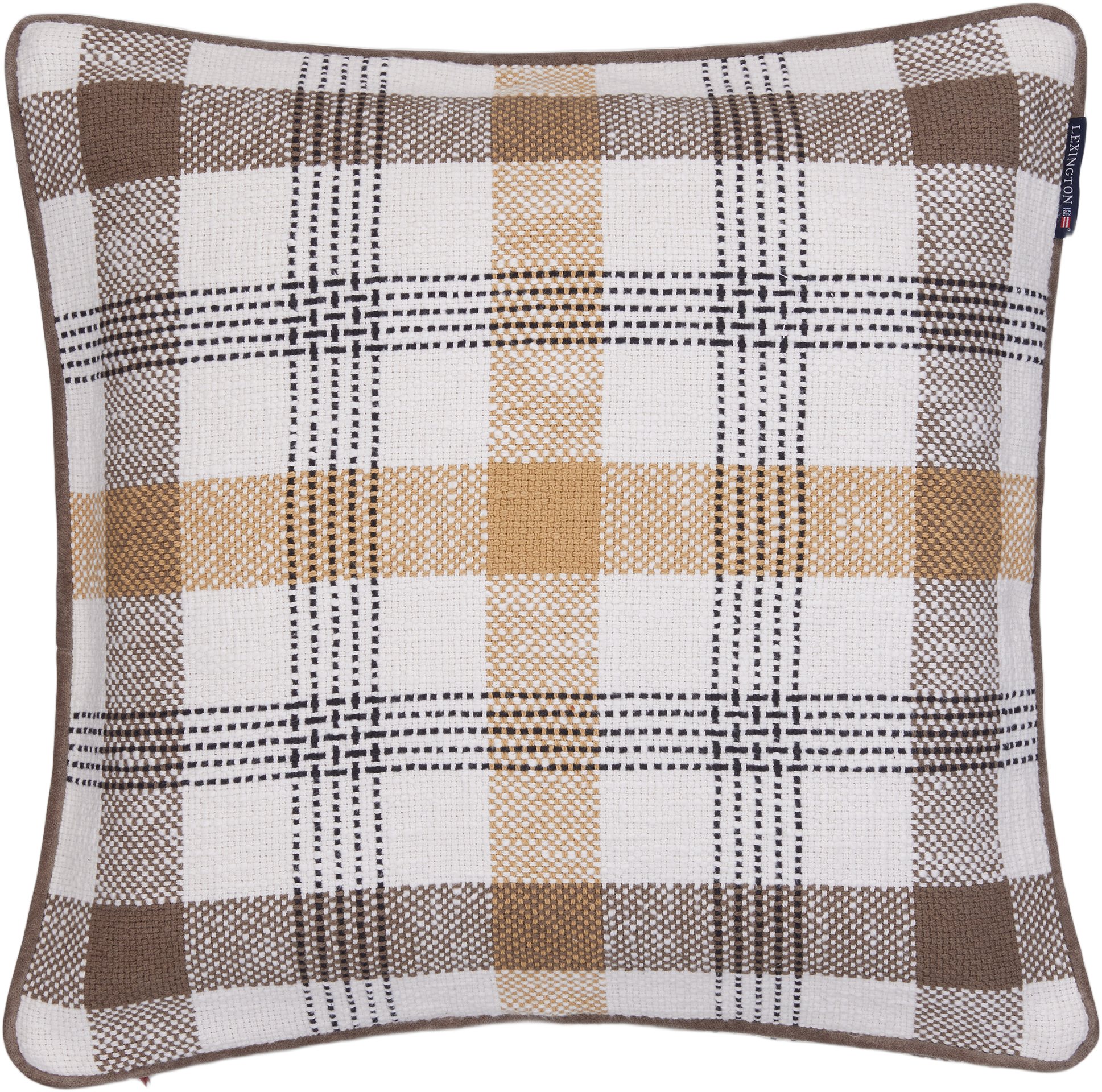 Checked Recycled Cotton Pillow Cover