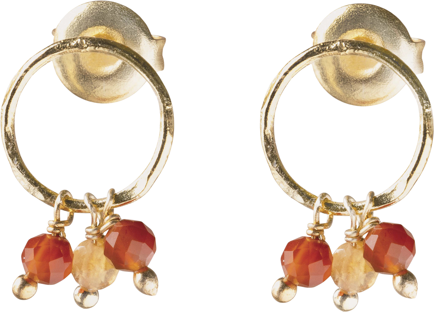 Genuine Carnelian Citrine Earrings Gp
