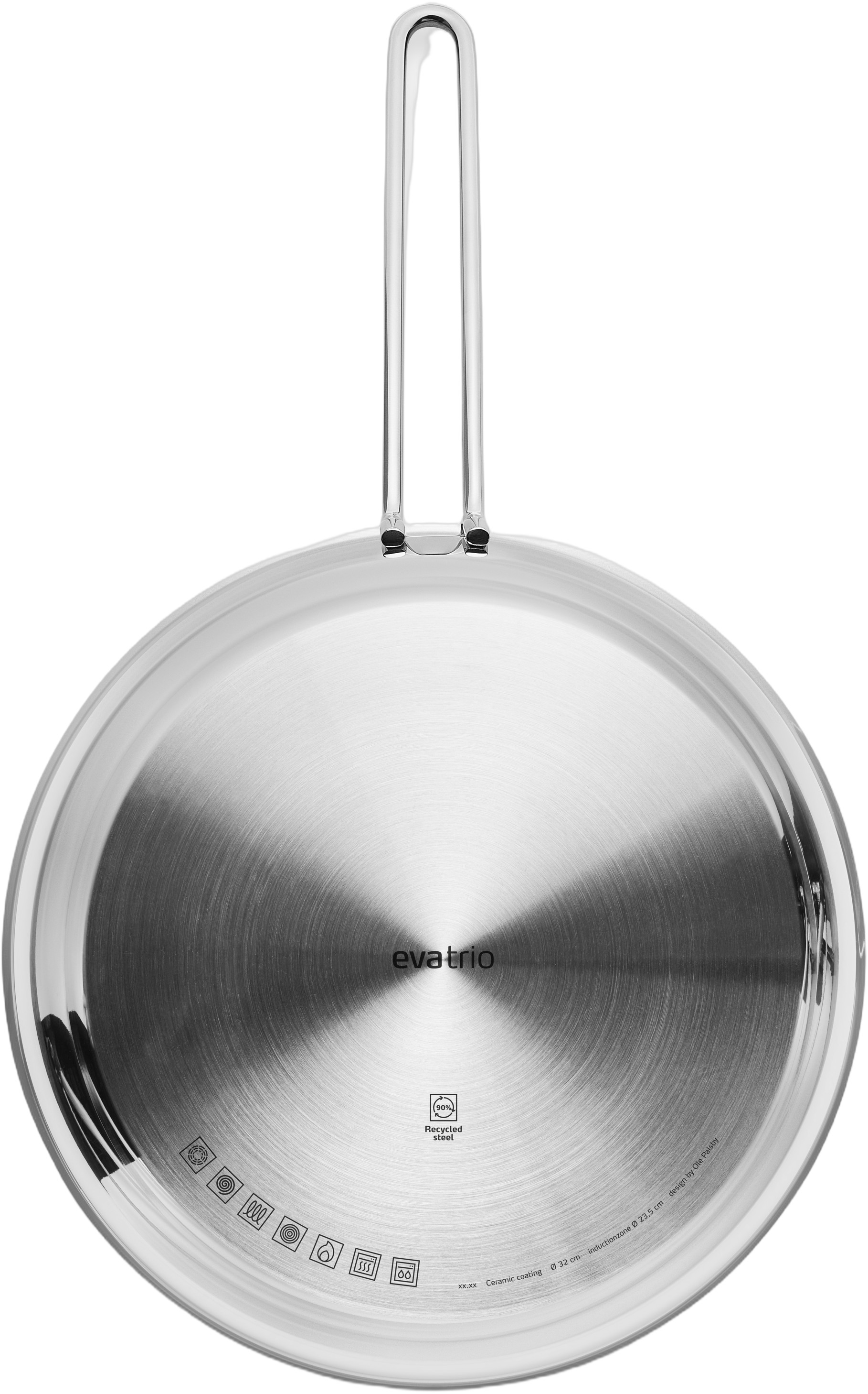 Stainless Steel Stegepande 32 cm Keramisk Sliplet&reg; Bel&aelig;gnin