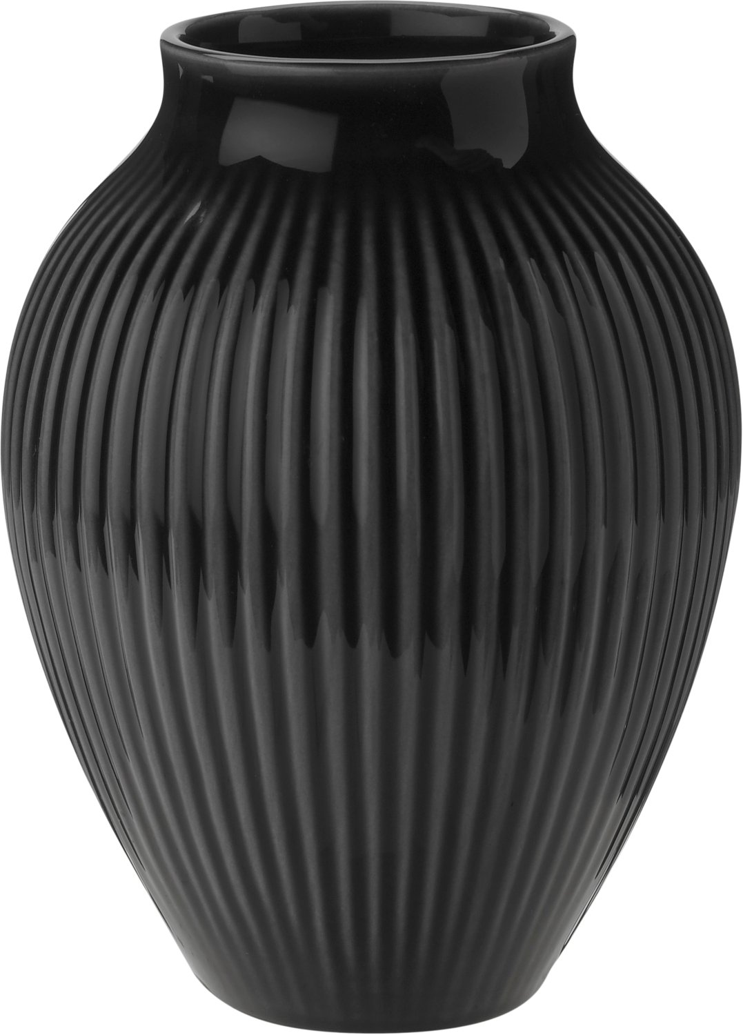 Knabstrup, Vase, Riller Sort, 12,5 cm