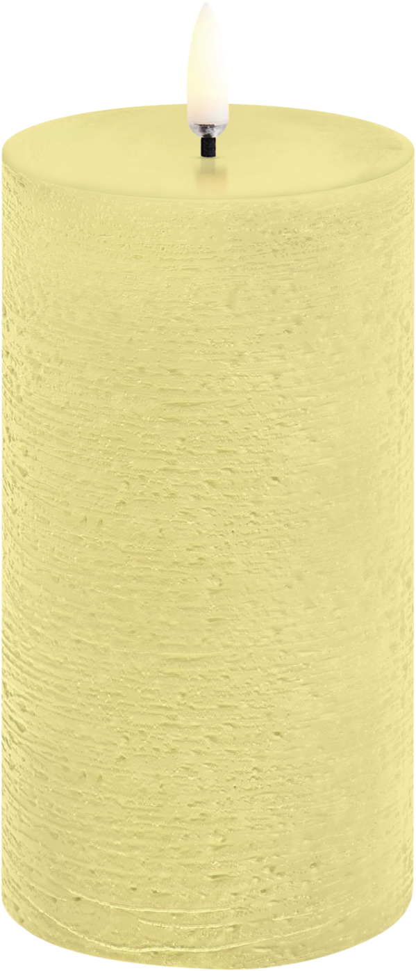 LED Pillar Candle, Wheat Yellow, Rustic, 7,8x15,2 cm - Køb til DKK 159 - Spar 20%