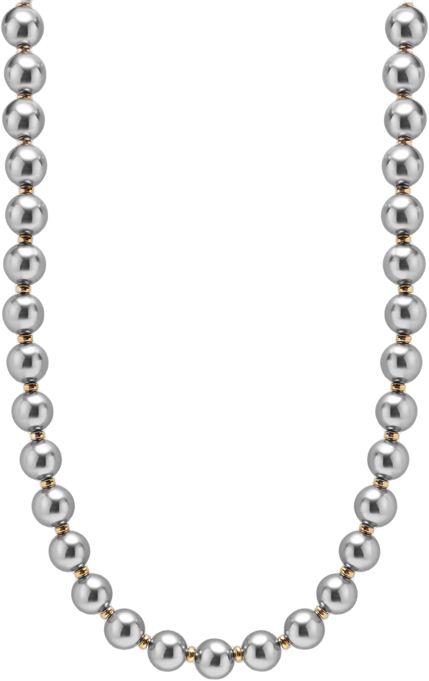 10mm Metallic Pearl Necklace With Gold