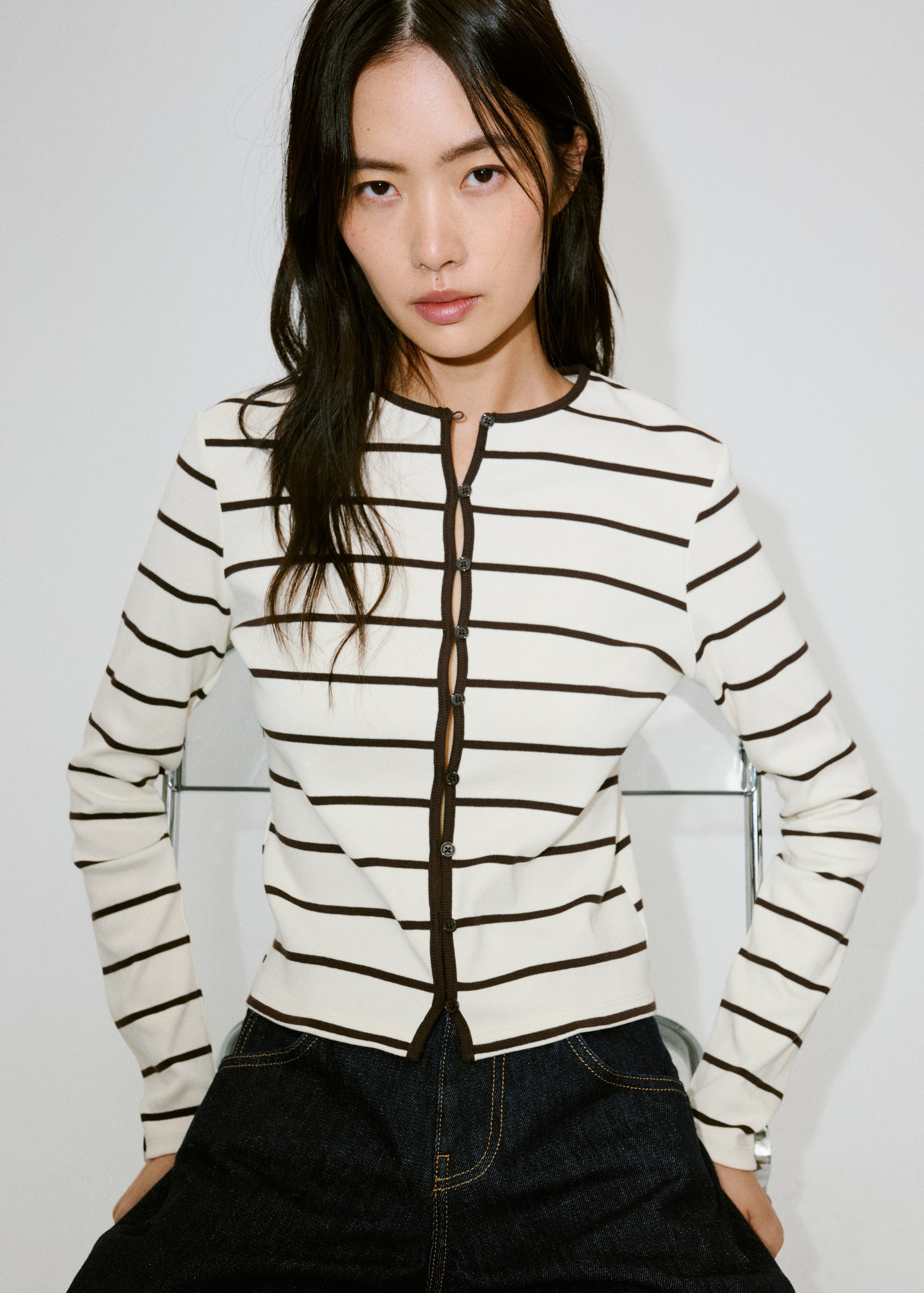 Stripped Knit Cardigan