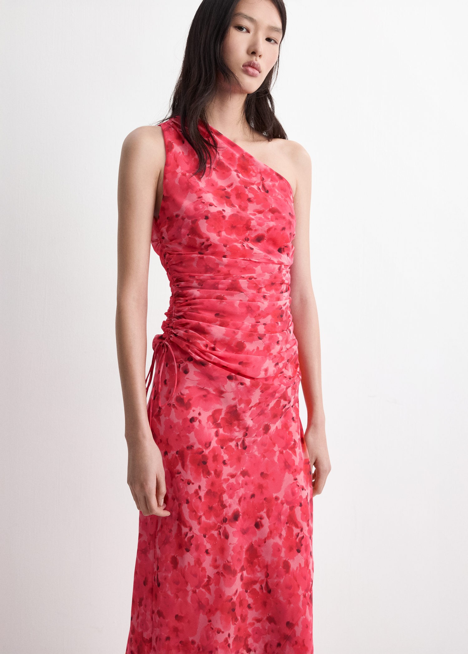 Asymmetrical Floralprint Dress