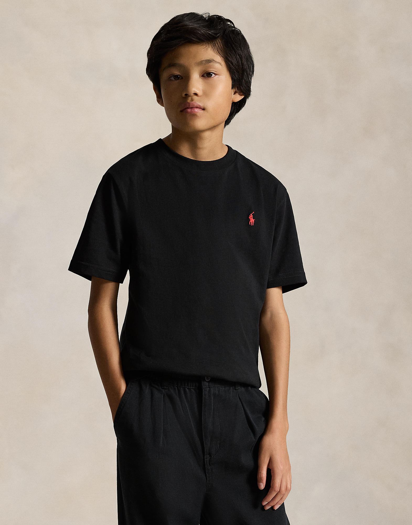 Cotton Jersey Crewneck Tee Kids