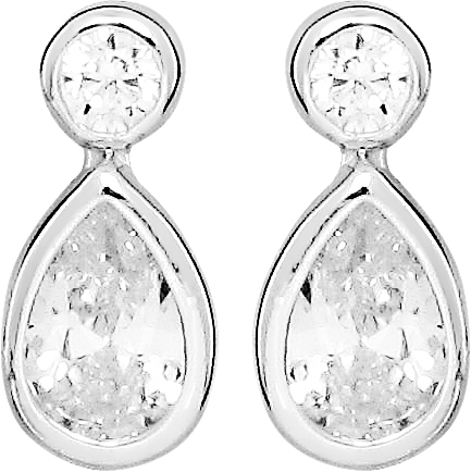 Stone Drop Ørestikker Sølv