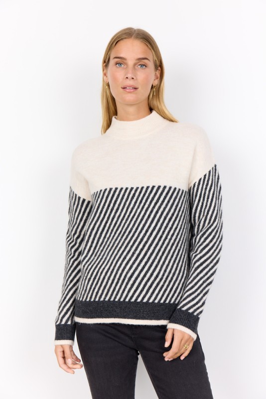 Scnessie Stripe 71 Pullover Creme