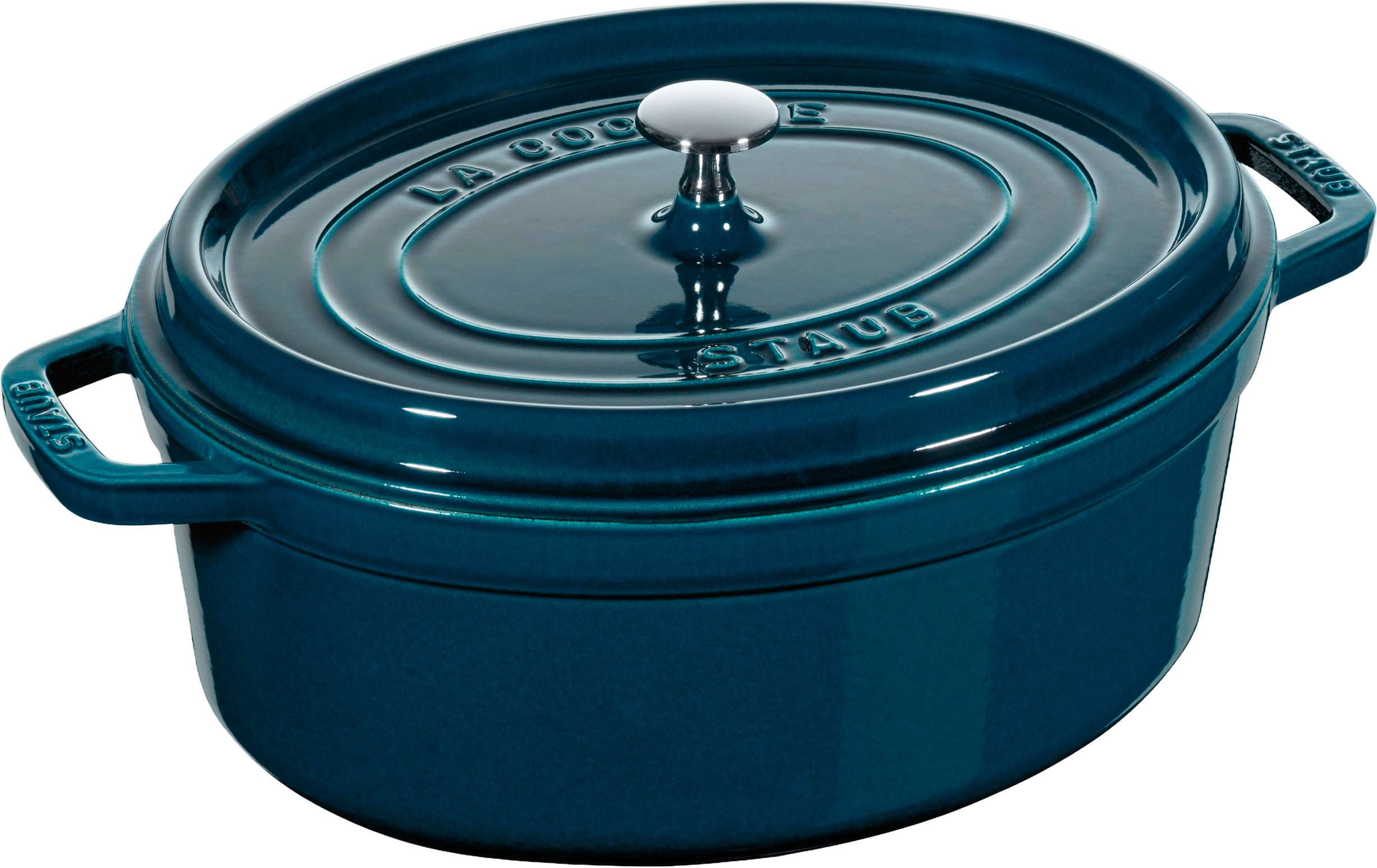 La Cocotte Cocotte 33 cm / 6,75 l, Oval, Lamer-turkis-blågr