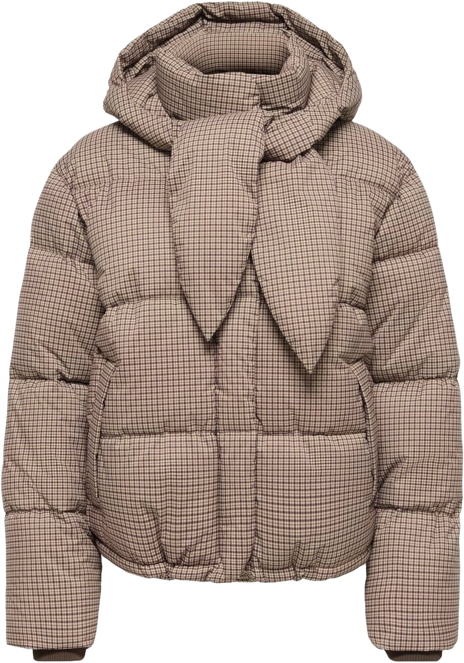 Onlmia Scarf Check Puffer Jacket OT