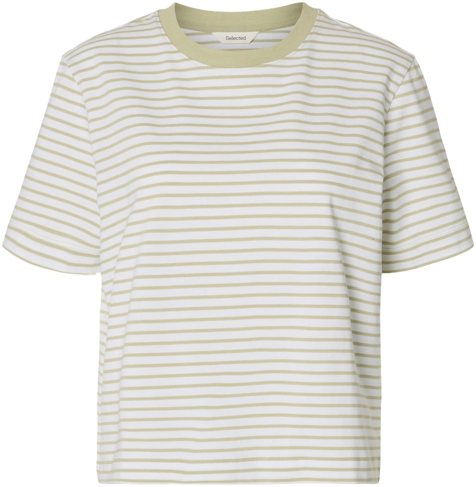 Slfessential SS Striped Boxy TEE NO