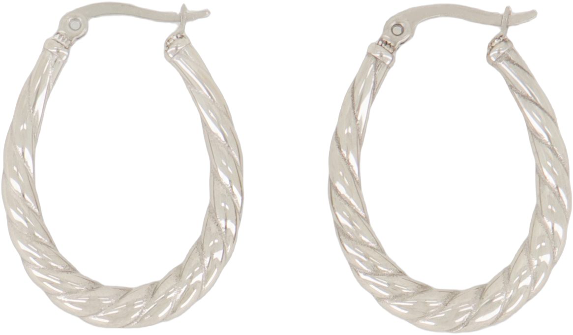 Oval Twisted Pattern Earrings