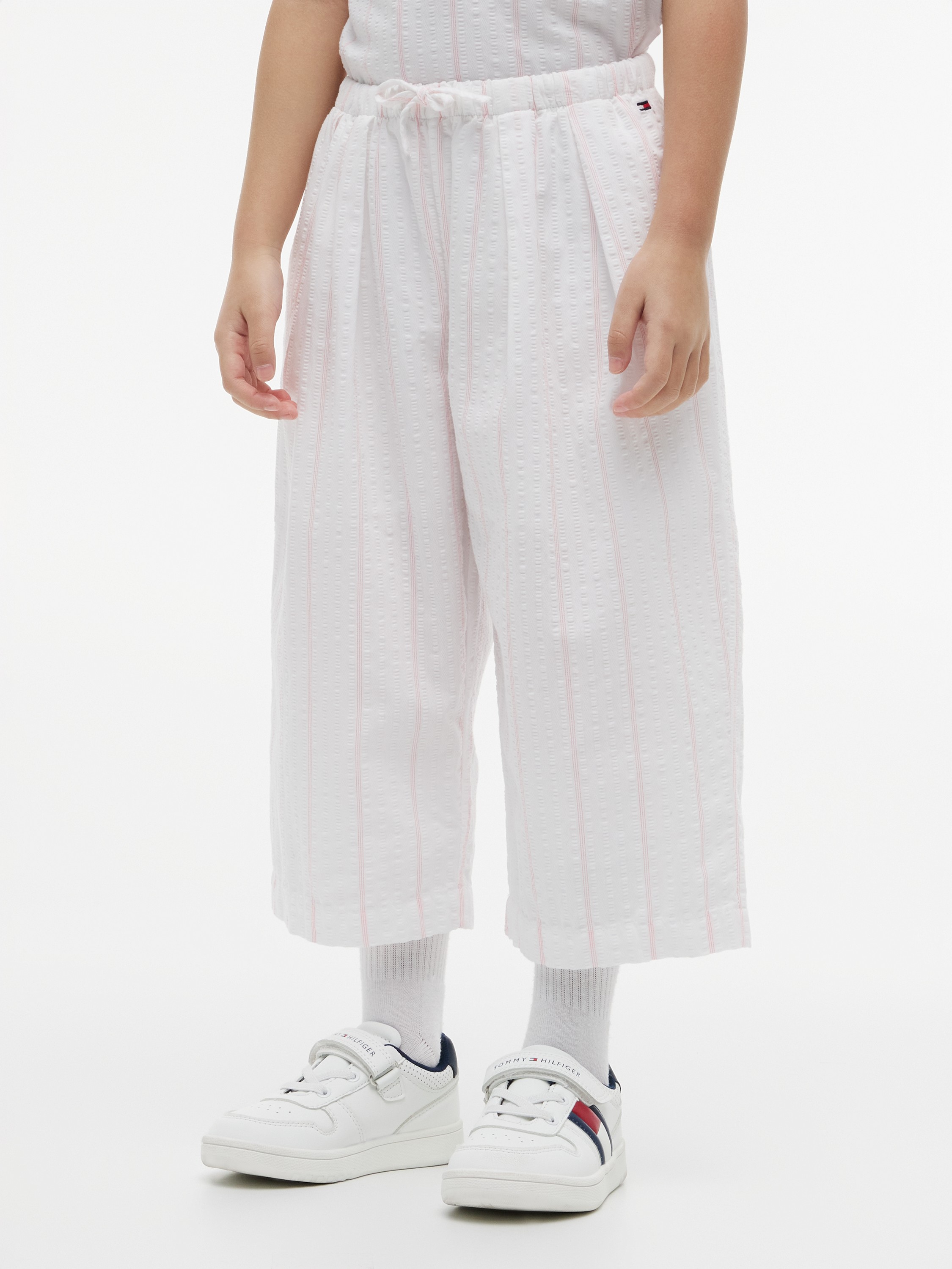 Seersucker Drawstring Culottes