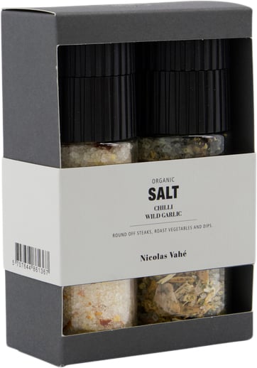 Gaveæske, Nicolas Vahé Organic Chilli Salt & Wild Garlic