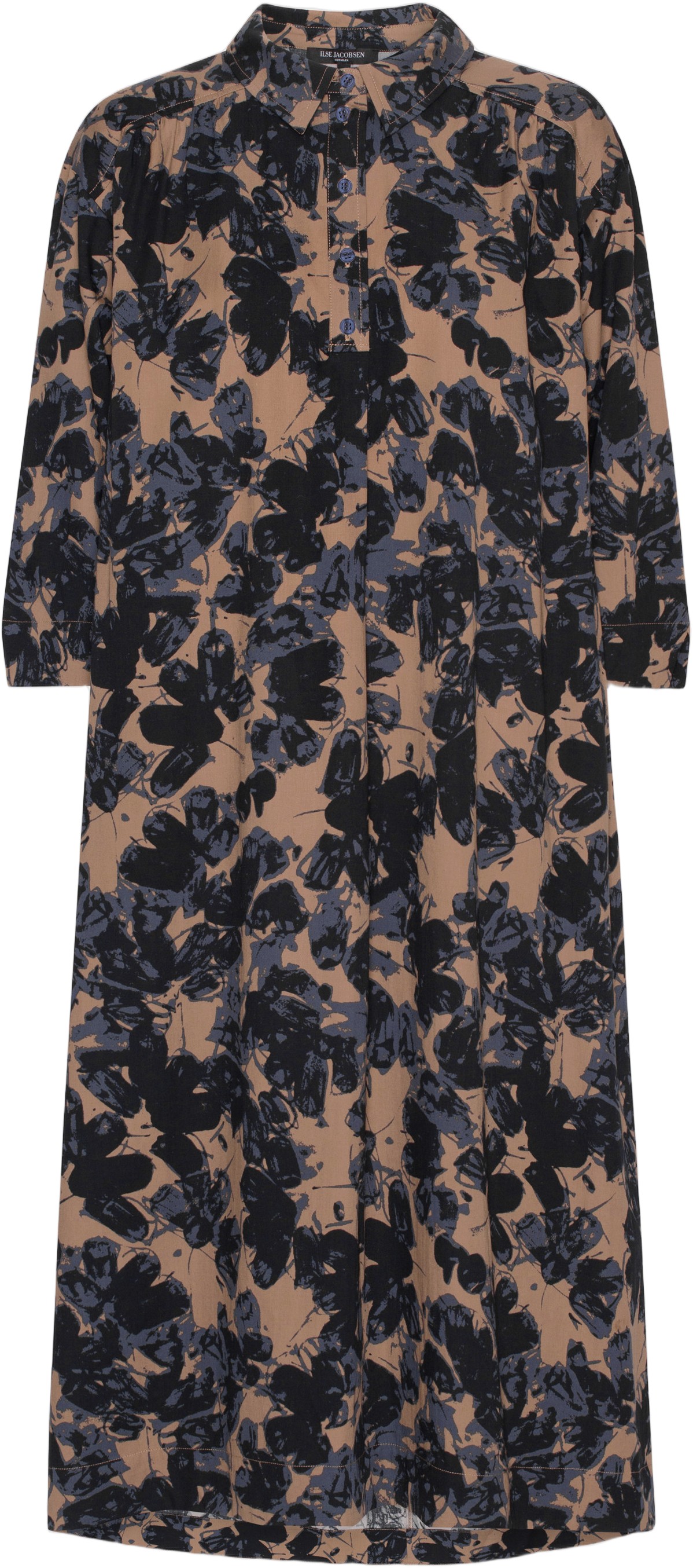 Long Aline Dress With 3/4 Sleeves