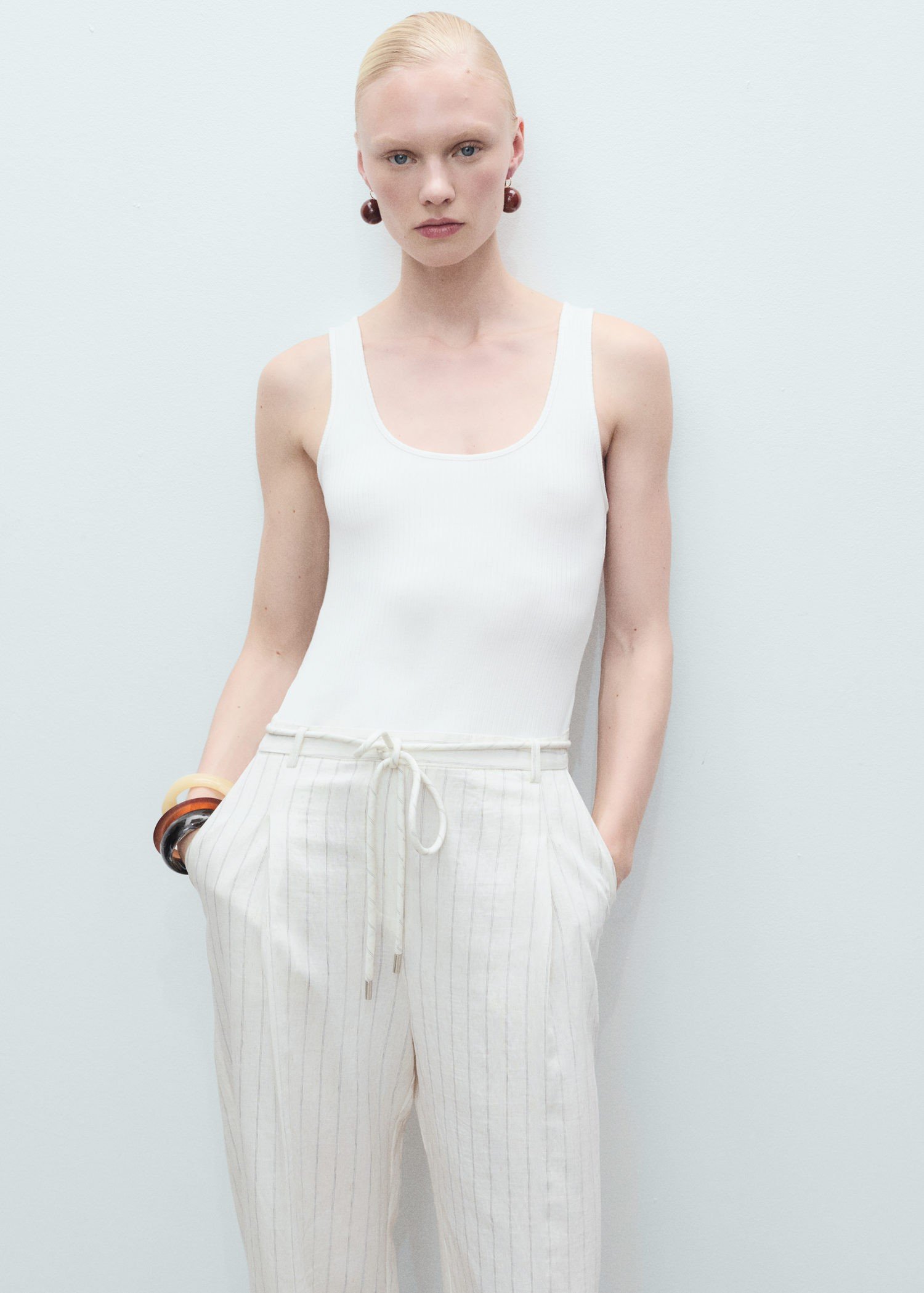 Striped Combined Knit Jumpsuit