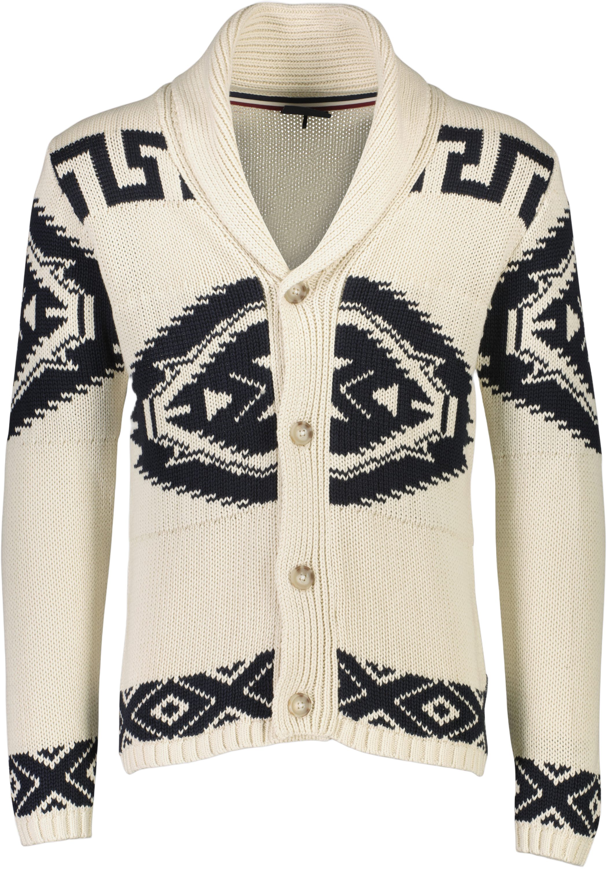 Shawl Collar Intarsia Cardigan
