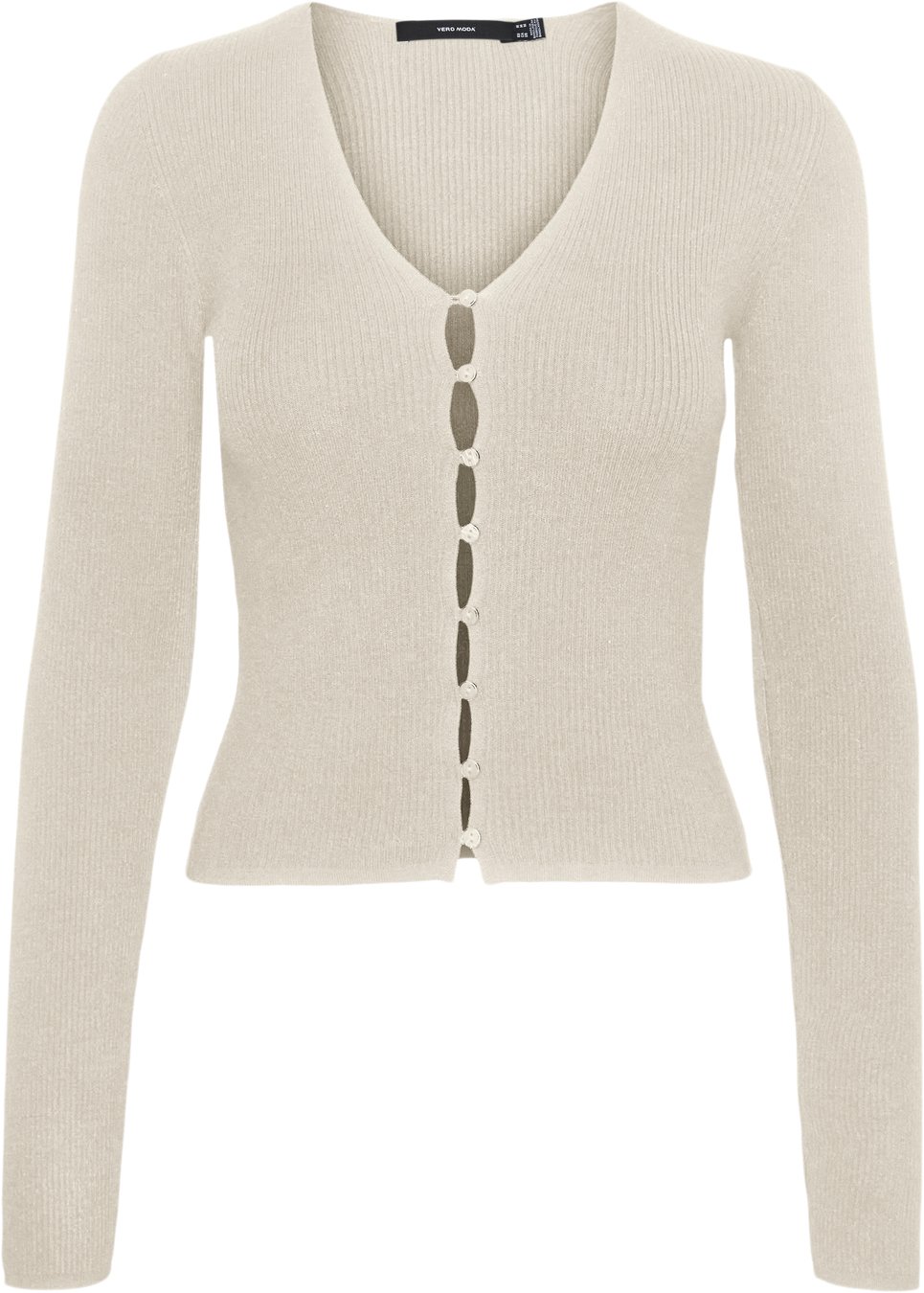 Vmgold RIB LS Vneck Button Pullove