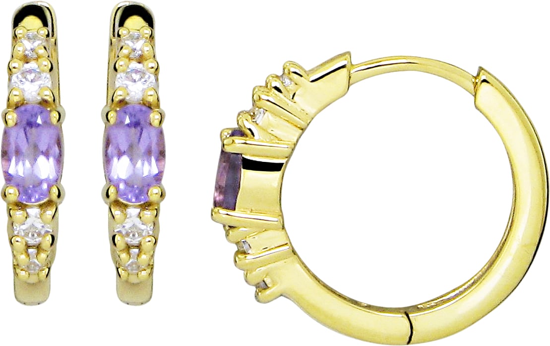 Amethyst Creoler Forgyldt