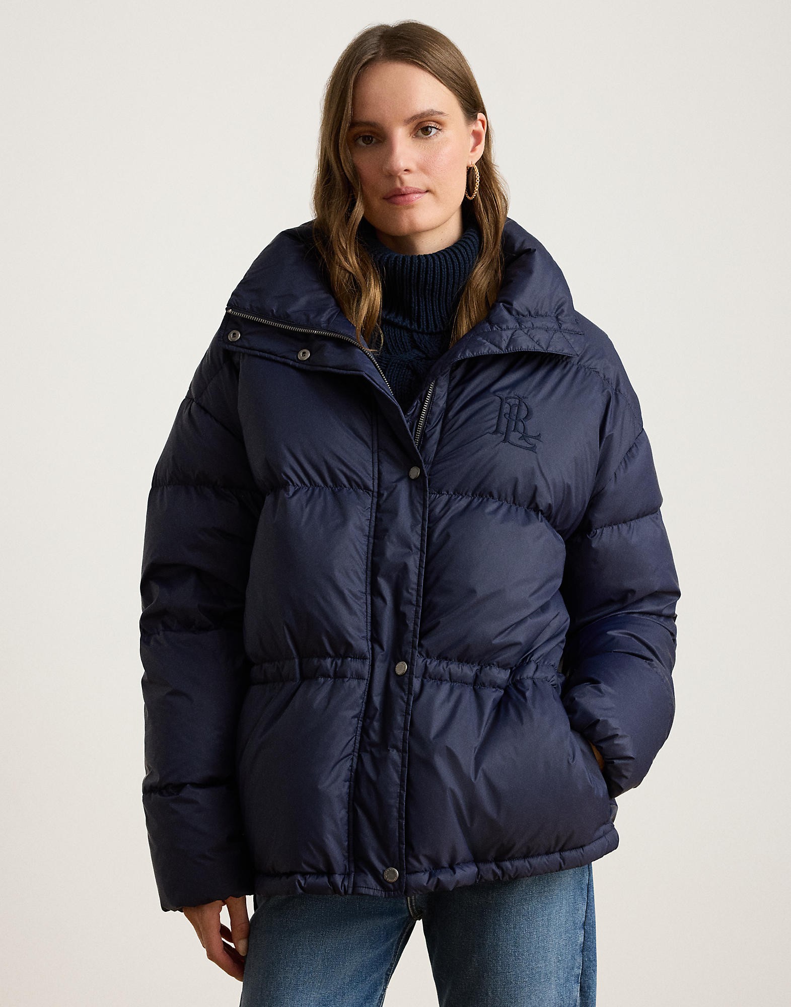 Quilted Funnelneck Down Coat
