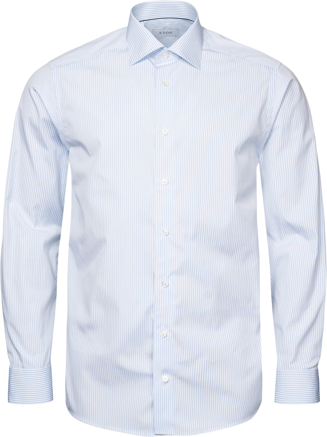 Contemporary Fit Light Blue Bengal Striped Elevated Poplin Shirt
