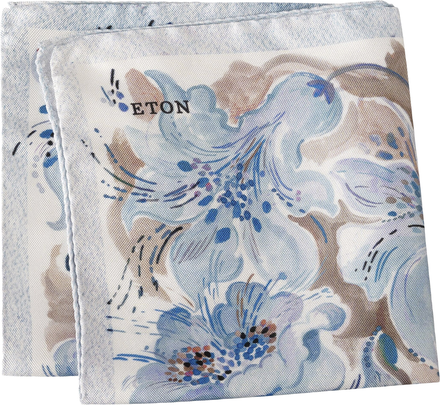 Light Blue Floral Silk Pocket Square