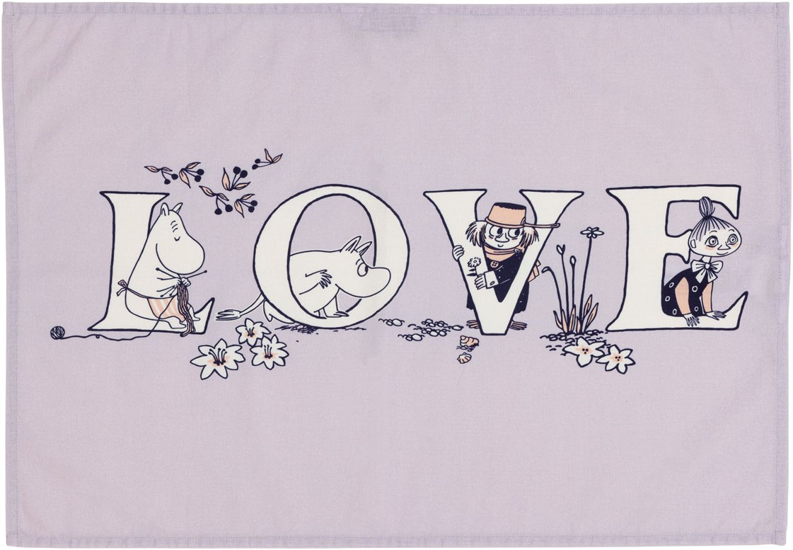 Moomin KÃ¸kkenhÃ¥ndklÃ¦de sÃ¦t 50×70 Alfabet Gots