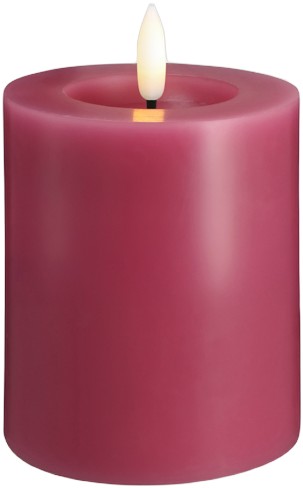 Moods & More LED Pillar Candles, Silk, Melted, Vintage ros