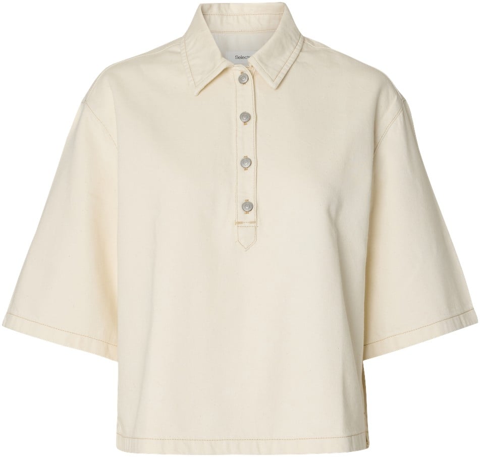 Slflivatenna 2/4 Boxi Polo Denim S