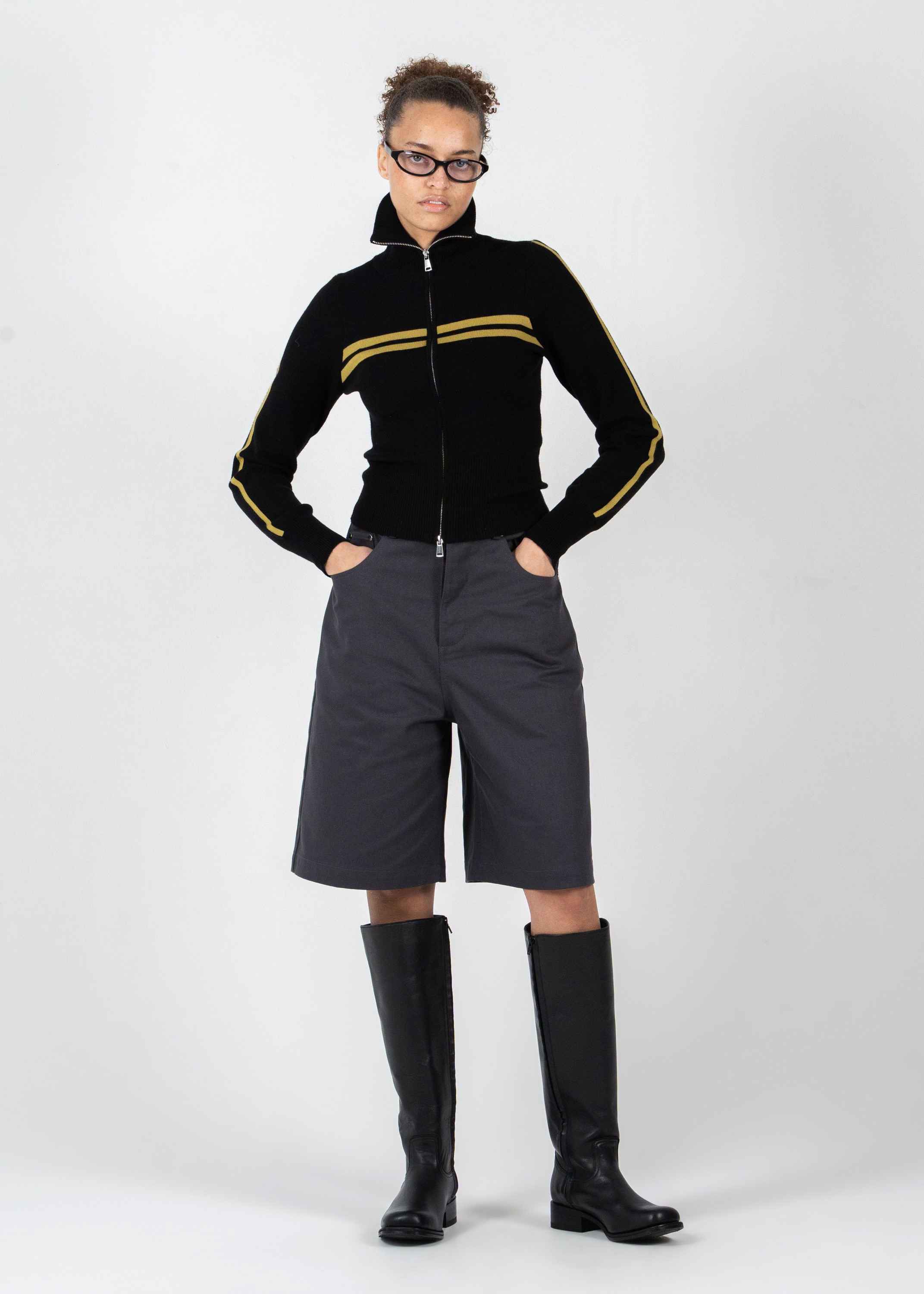 Track Zip Knit Cardigan