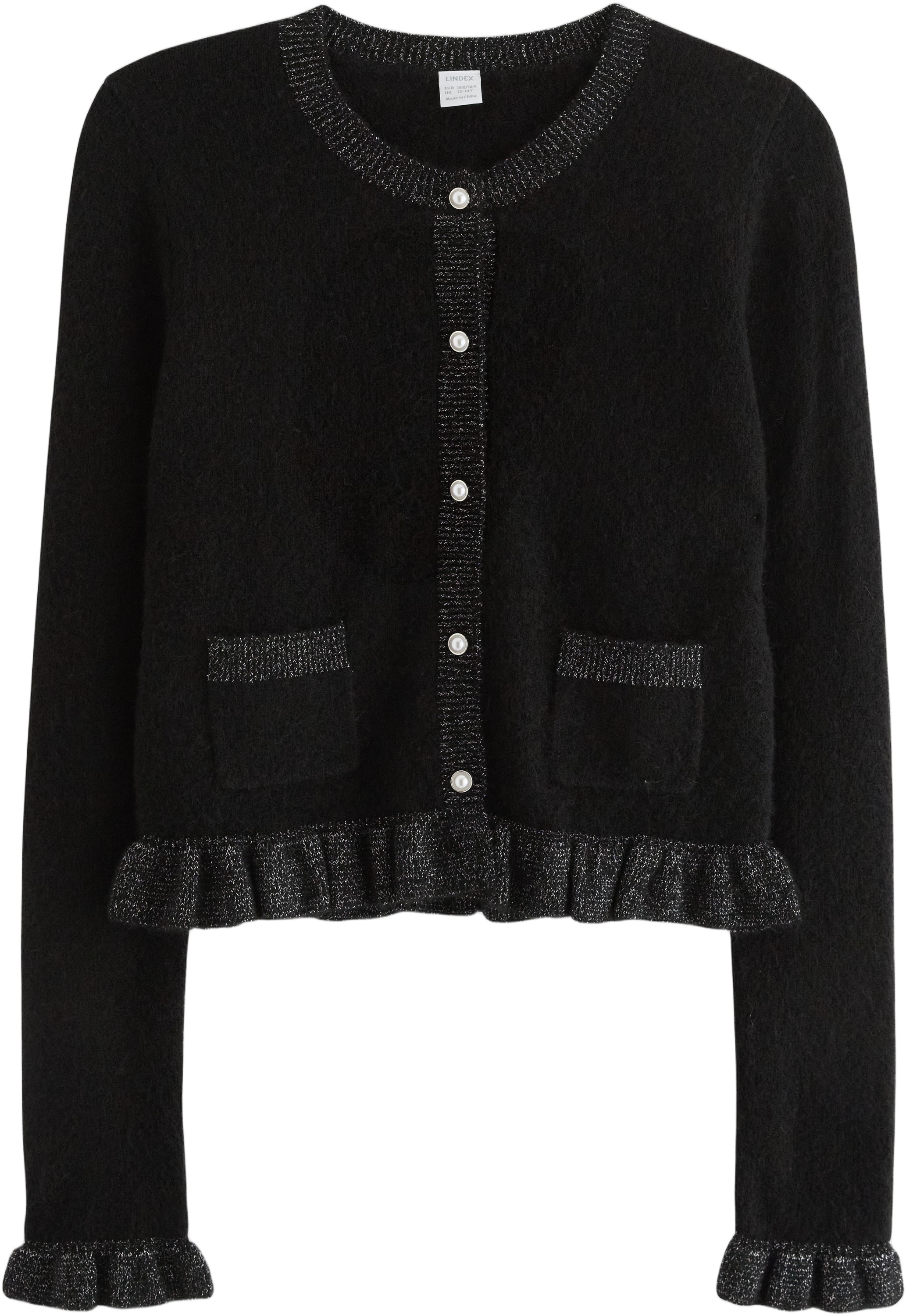 Soft Knitted Cardigan With Frilled