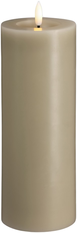 Moods & More LED Pillar Candles, Silk, Melted, Kit Grey, 7
