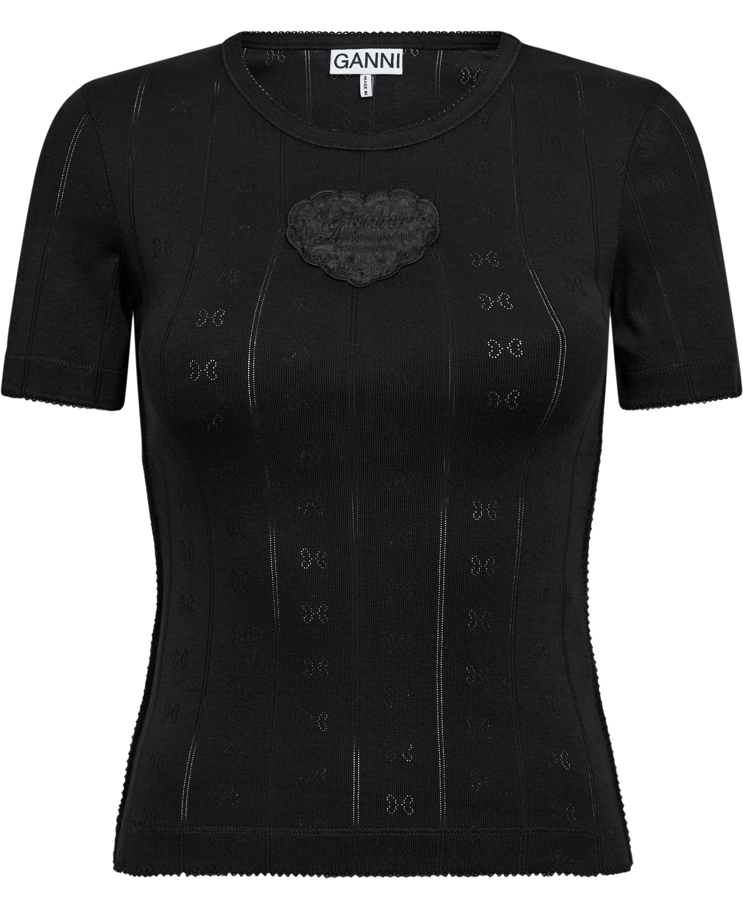 Compact Pointelle rib Tee B