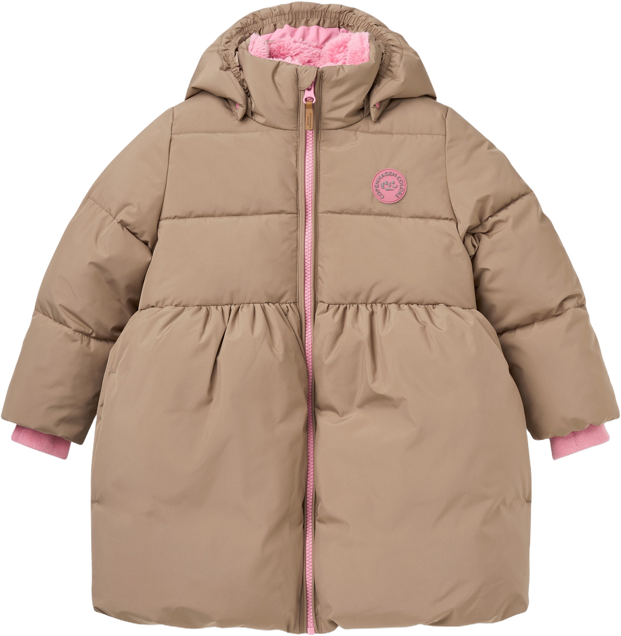 Puffer Long Frill Jacket w. Teddy Lining