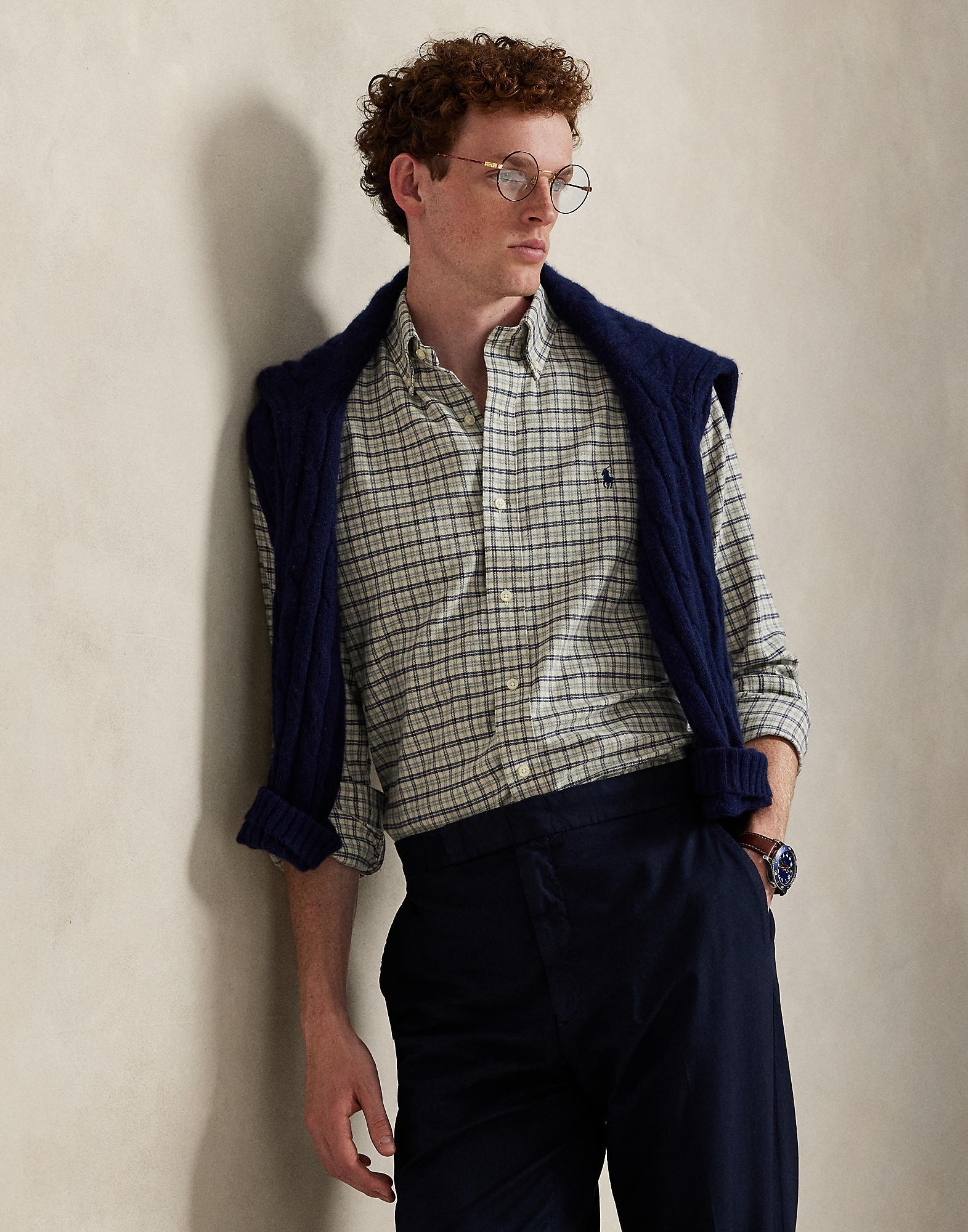 Custom Fit Plaid Performance Twill Shirt